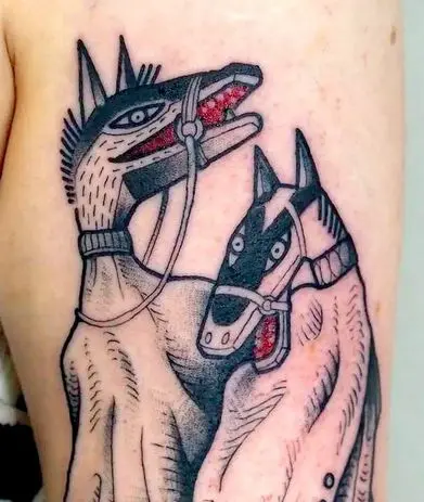 Hooden horse tattoo